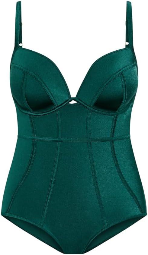 image:imageCity Chic Womens Plus Size 1 Piece Grenada UnderwireEmerald