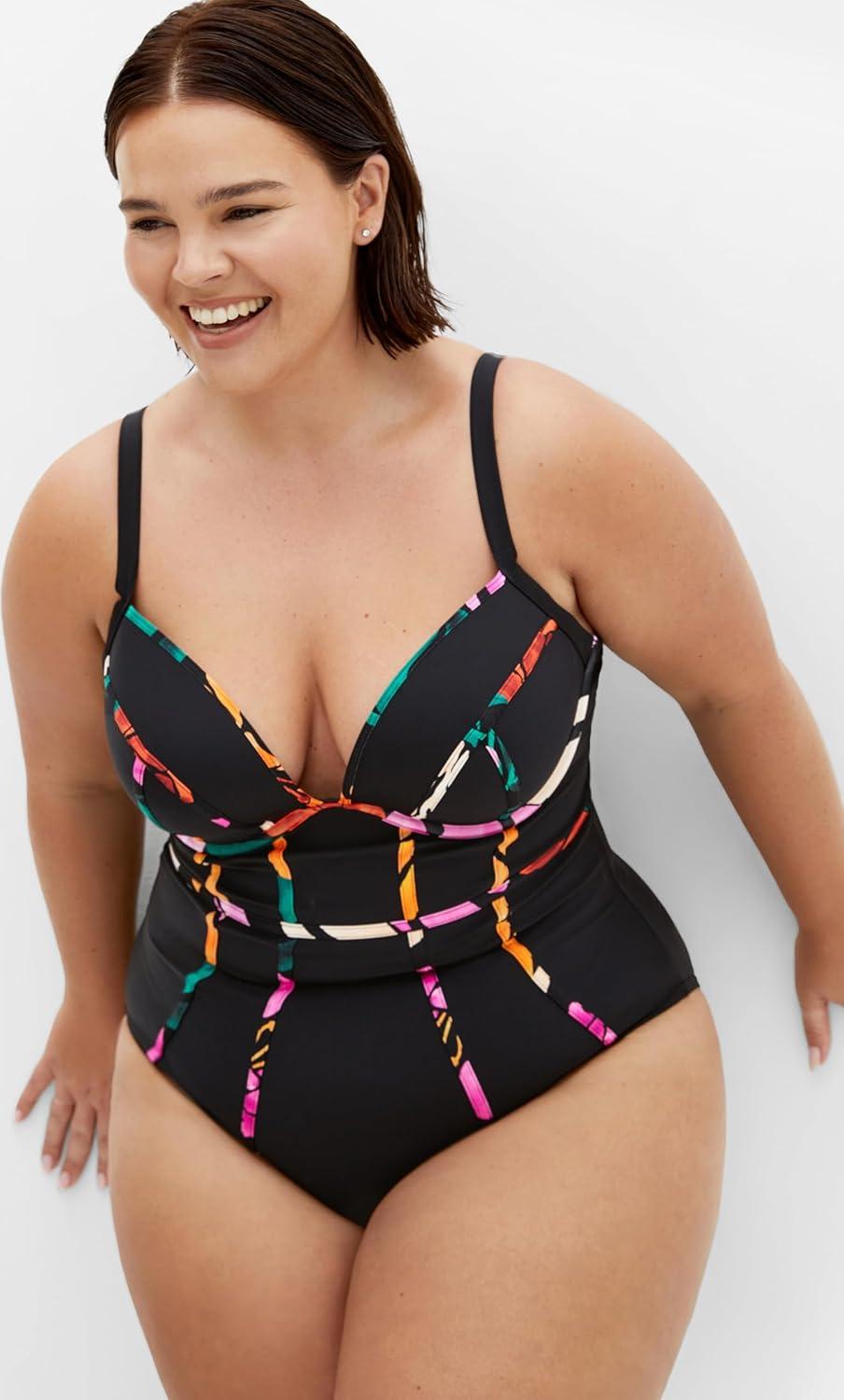 image:imageCity Chic Womens Plus Size 1 Piece Maui Underwire PrintMaui Floral Prt