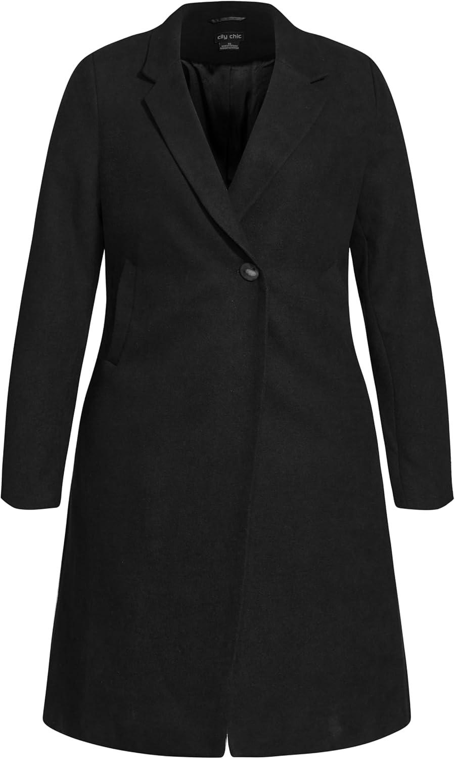 image:imageCity Chic Womens Plus Size Coat Effortless ChicBlack
