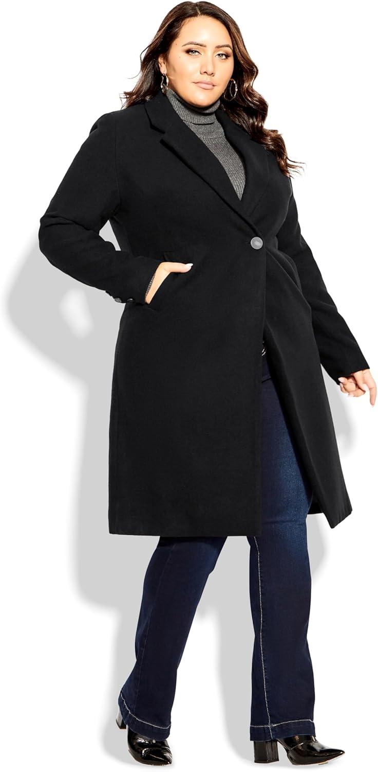image:imageCity Chic Womens Plus Size Coat Effortless ChicBlack