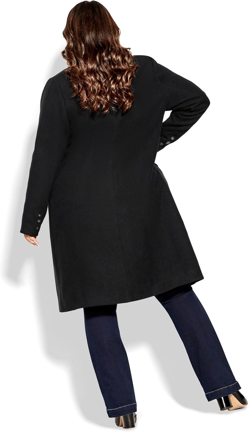 image:imageCity Chic Womens Plus Size Coat Effortless ChicBlack