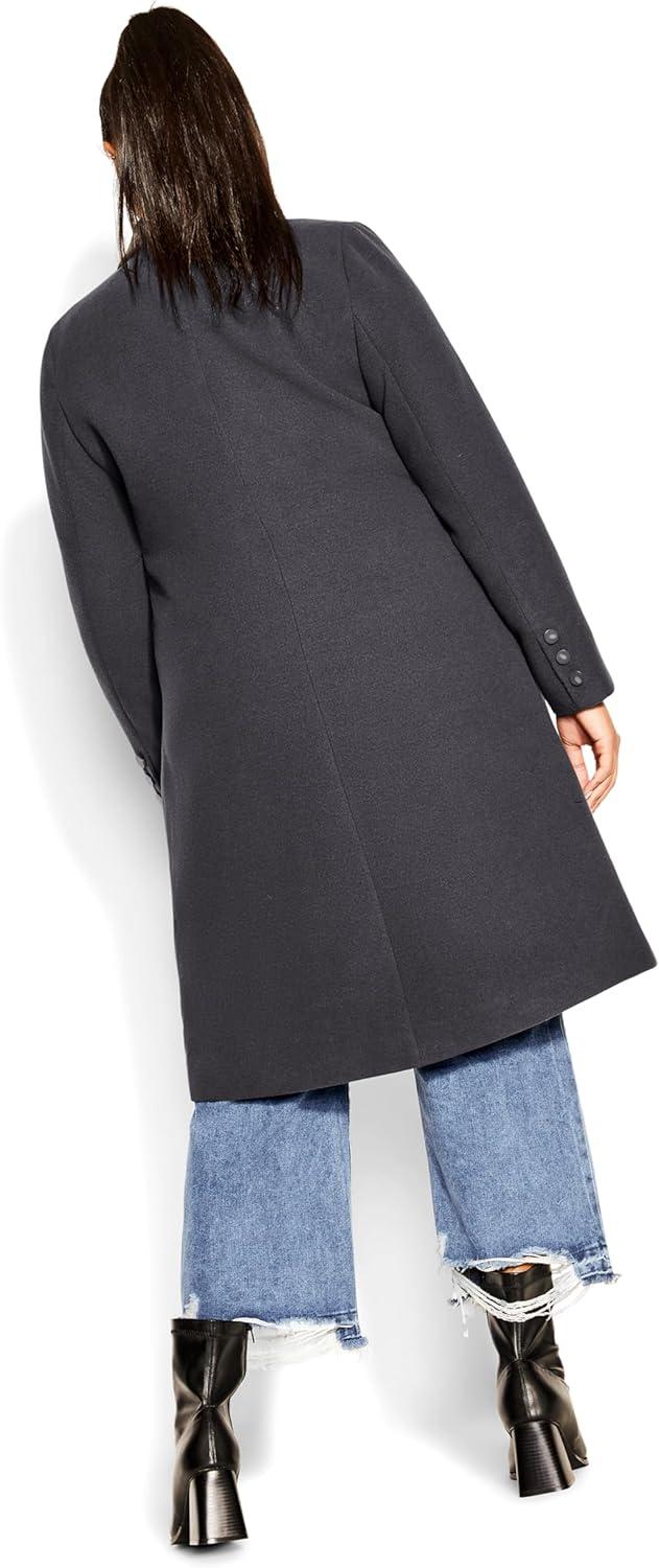image:imageCity Chic Womens Plus Size Coat Effortless ChicCharcoal