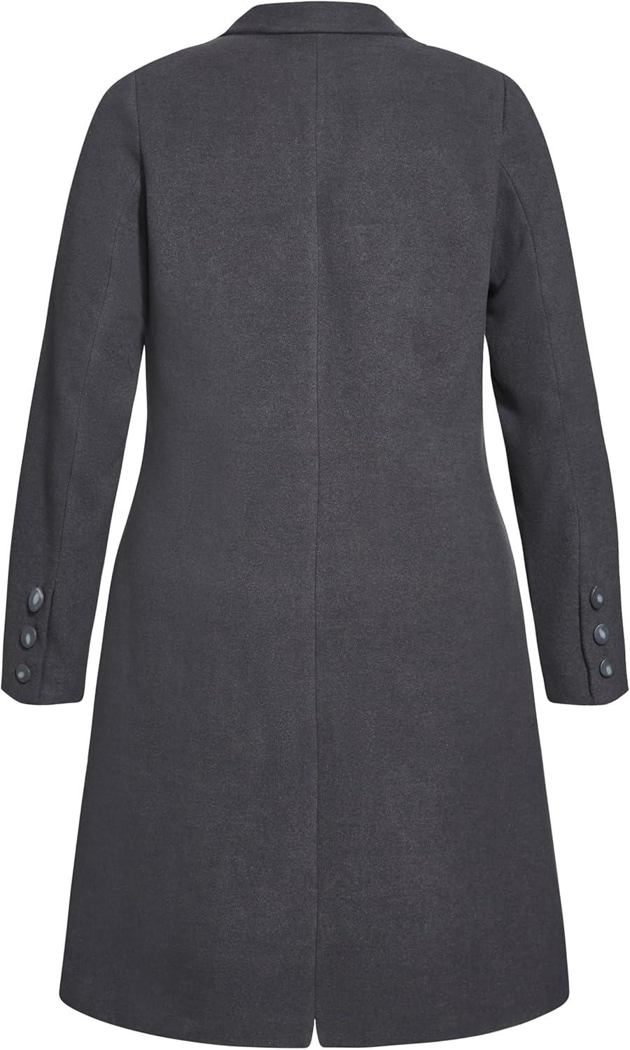 image:imageCity Chic Womens Plus Size Coat Effortless ChicCharcoal