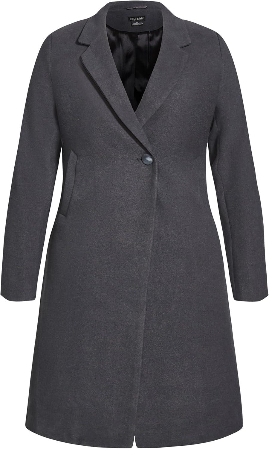 image:imageCity Chic Womens Plus Size Coat Effortless ChicCharcoal
