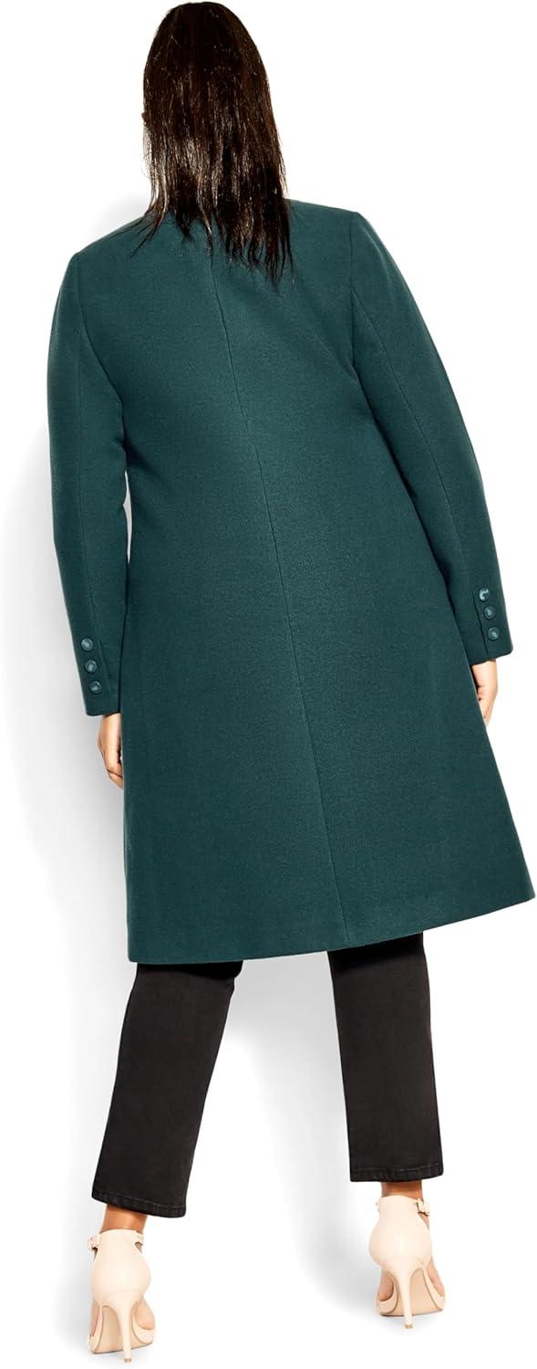 image:imageCity Chic Womens Plus Size Coat Effortless ChicEmerald