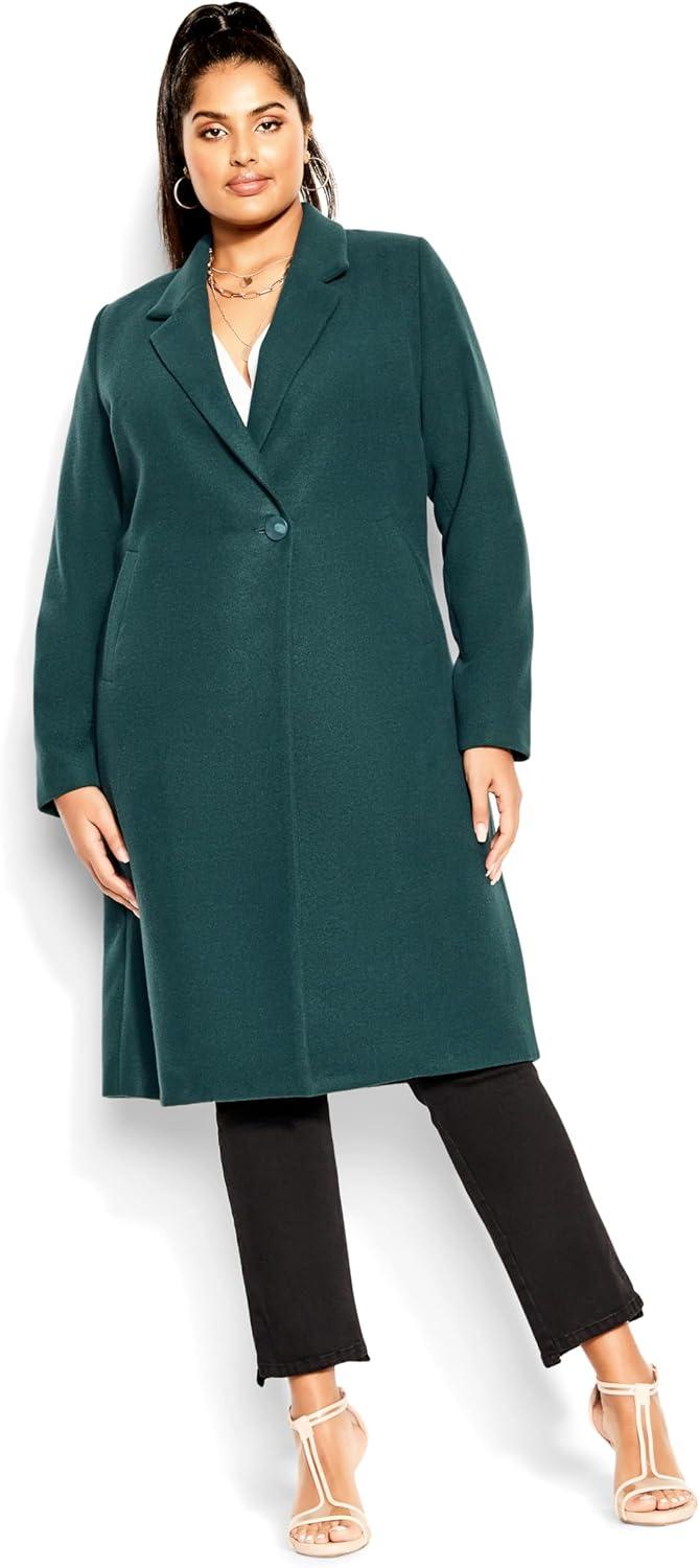 image:imageCity Chic Womens Plus Size Coat Effortless ChicEmerald
