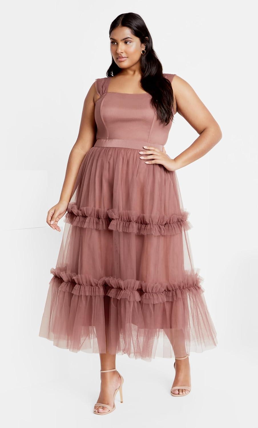 image:imageCity Chic Womens Plus Size Cocktail Dress Charming MidiVintage Rose