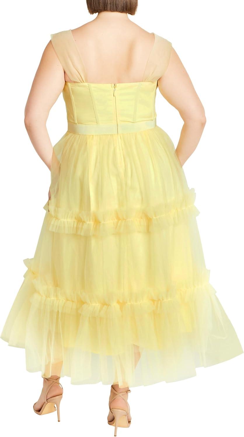 image:imageCity Chic Womens Plus Size Cocktail Dress Charming MidiYellow