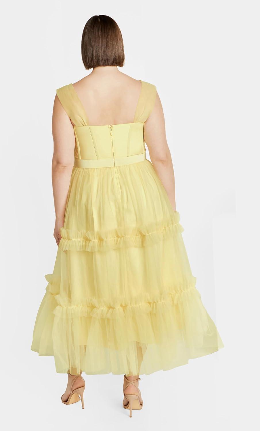 image:imageCity Chic Womens Plus Size Cocktail Dress Charming MidiYellow