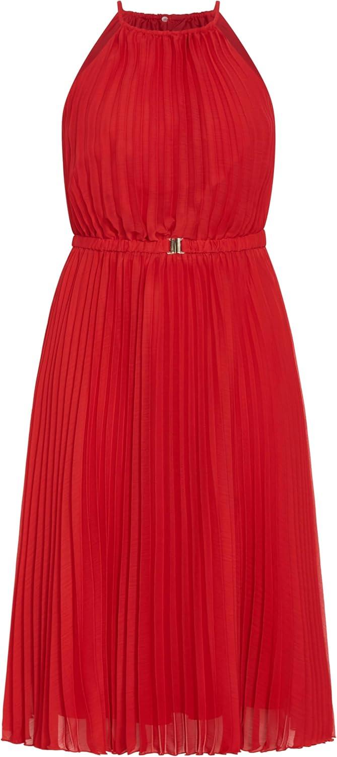 image:imageCity Chic Womens Plus Size Cocktail Dress Ruby Halter Pleated MidiRed