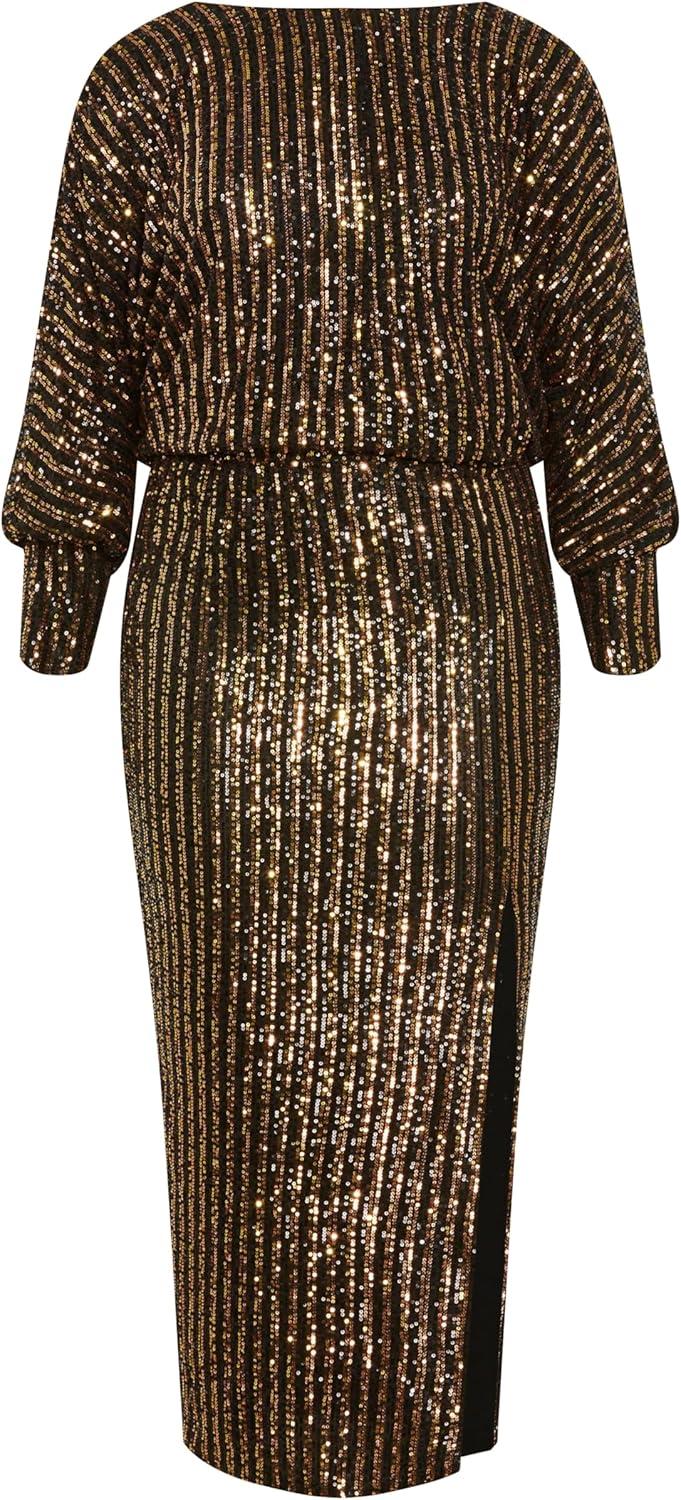image:imageCity Chic Womens Plus Size Cocktail Dress Tilly SequinBronze