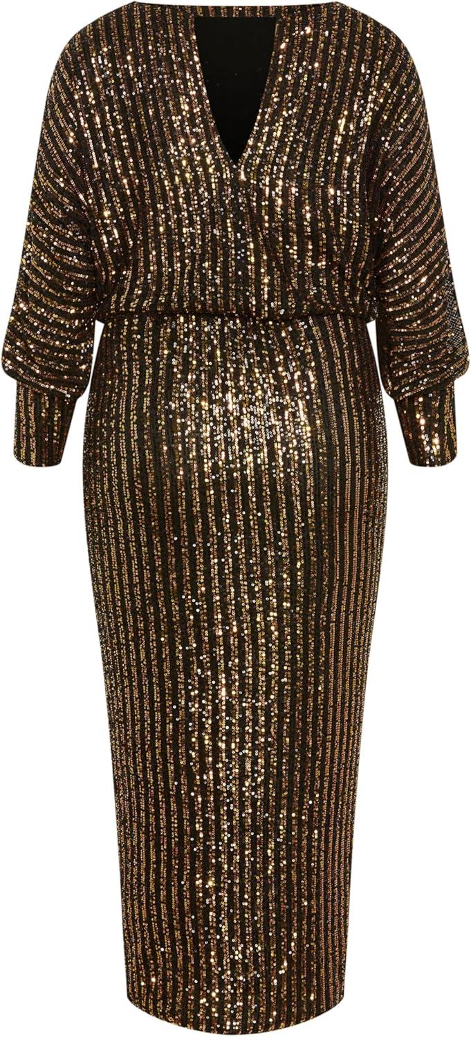 image:imageCity Chic Womens Plus Size Cocktail Dress Tilly SequinBronze