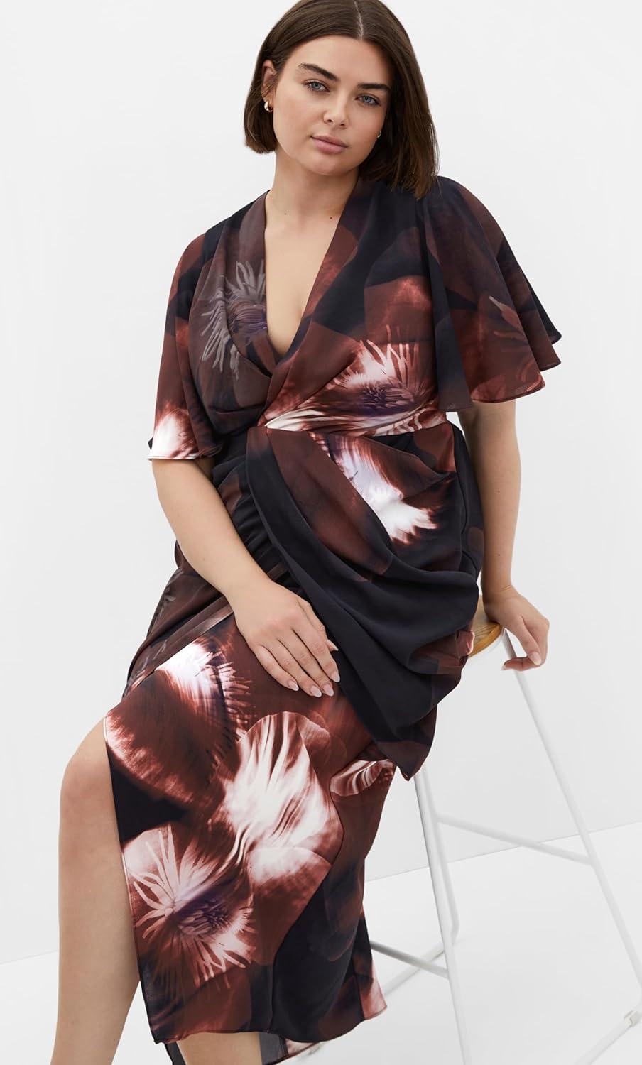 image:imageCity Chic Womens Plus Size Dress Braelynn Print Maxi