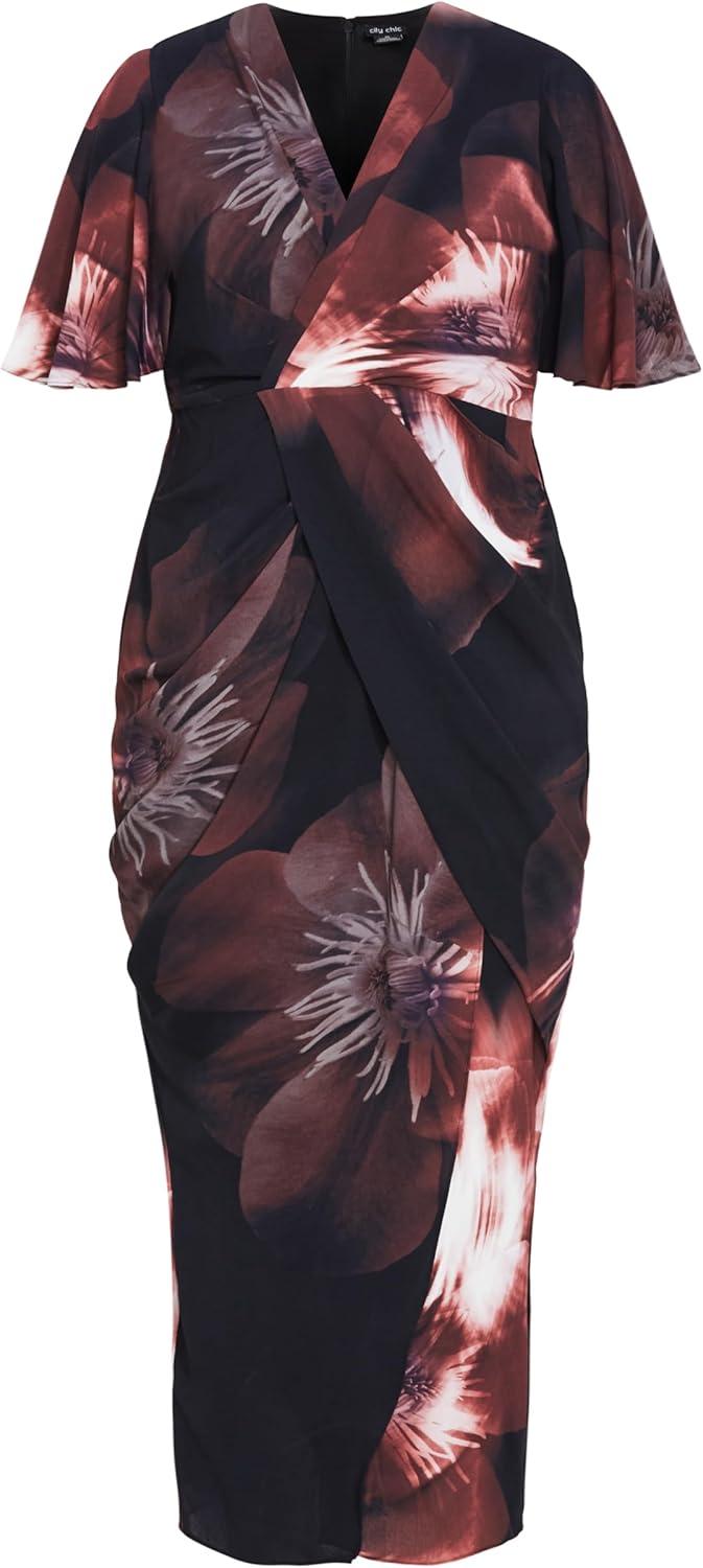 image:imageCity Chic Womens Plus Size Dress Braelynn Print Maxi