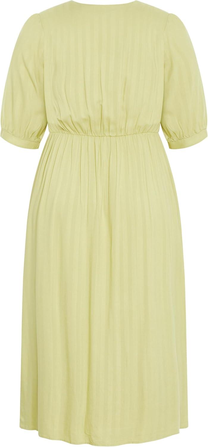 image:imageCity Chic Womens Plus Size Dress Charli Button MidiLight Khaki