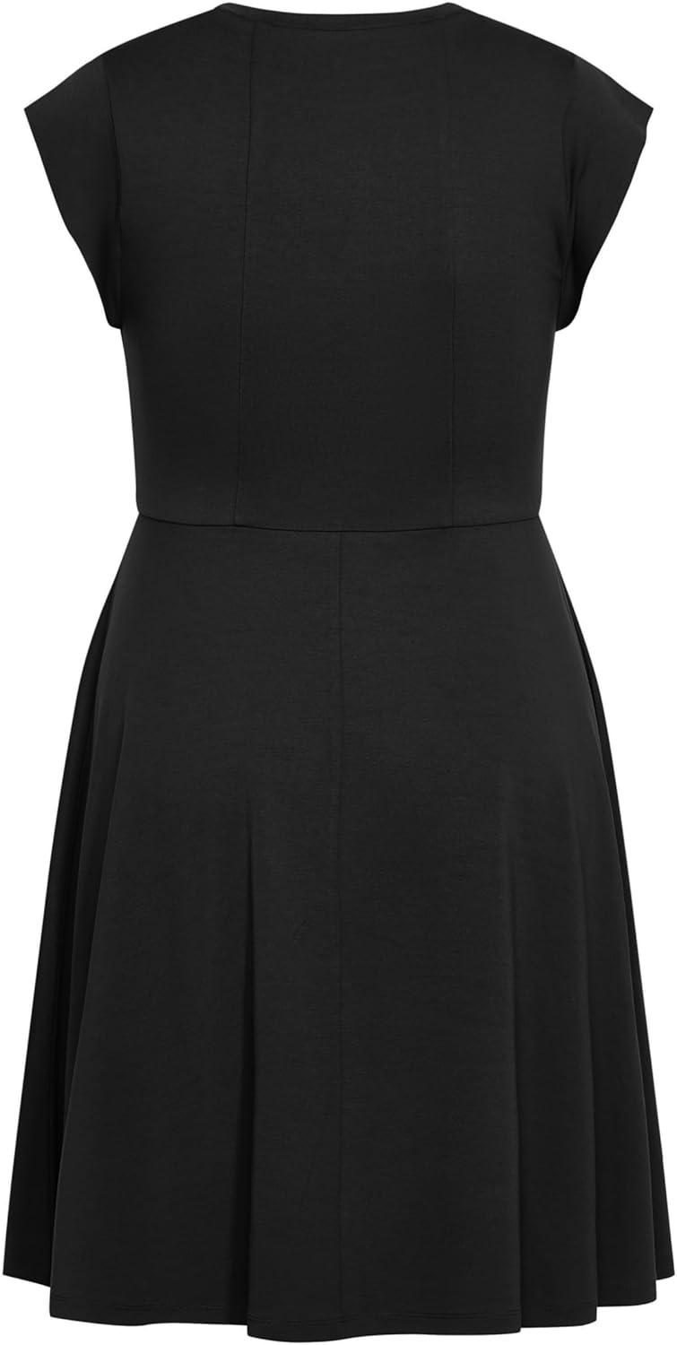 image:imageCity Chic Womens Plus Size Dress Frill ShoulderBlack