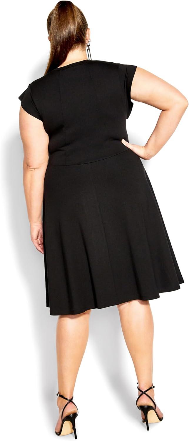 image:imageCity Chic Womens Plus Size Dress Frill ShoulderBlack