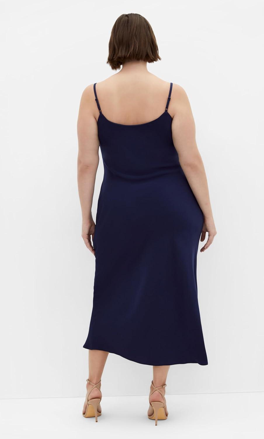 image:imageCity Chic Womens Plus Size Dress Sadie Cowl Neck MidiNavy