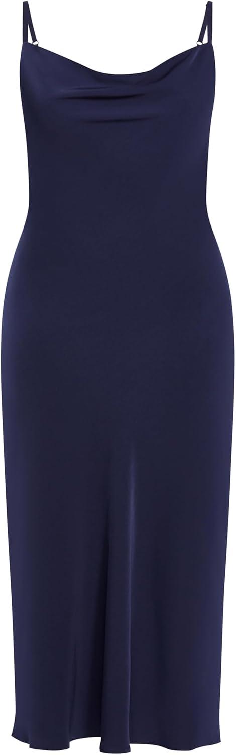 image:imageCity Chic Womens Plus Size Dress Sadie Cowl Neck MidiNavy
