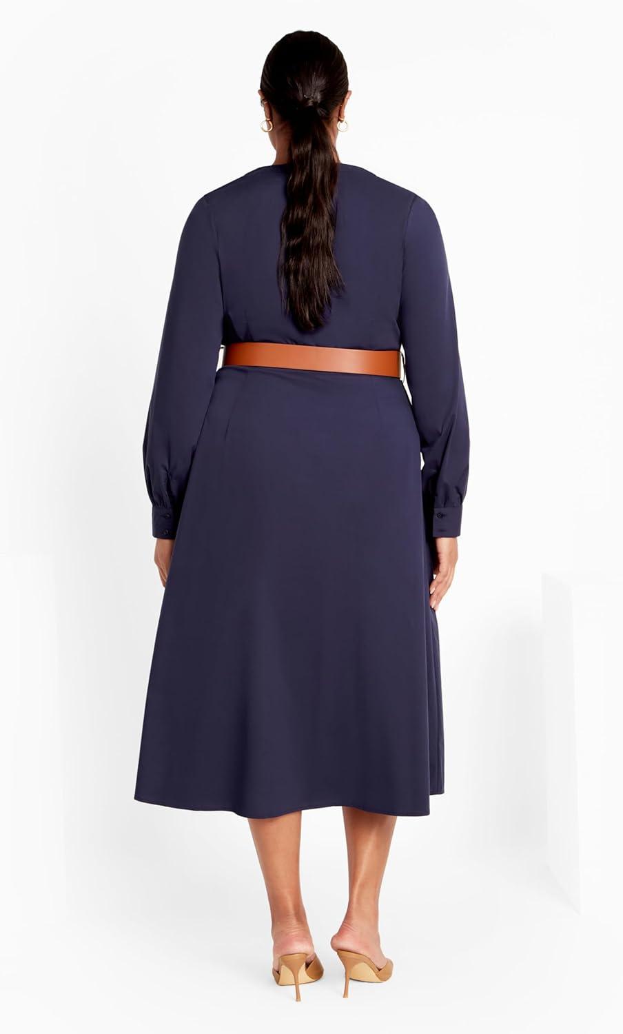 image:imageCity Chic Womens Plus Size Dress Zoe BeltedNavy