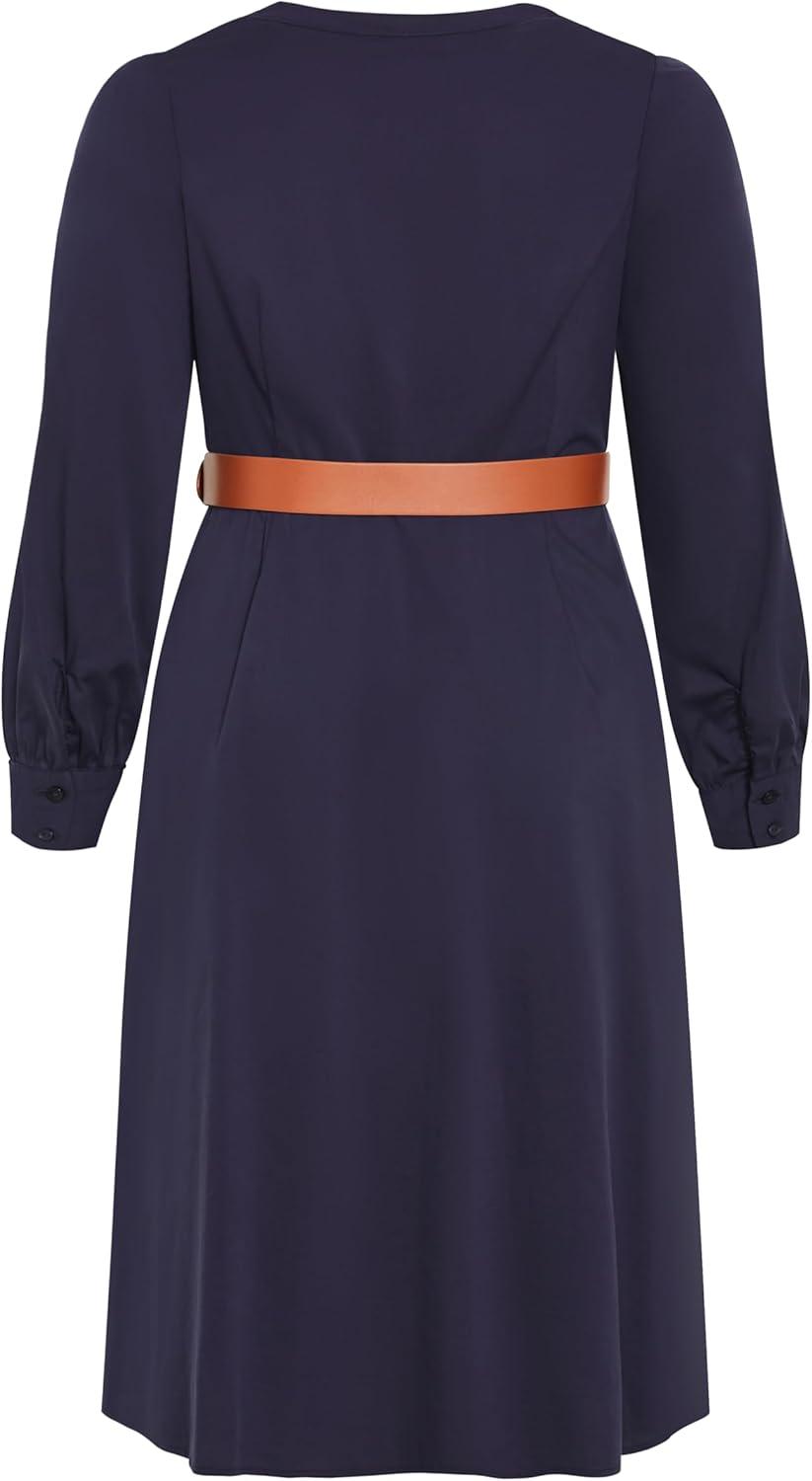 image:imageCity Chic Womens Plus Size Dress Zoe BeltedNavy