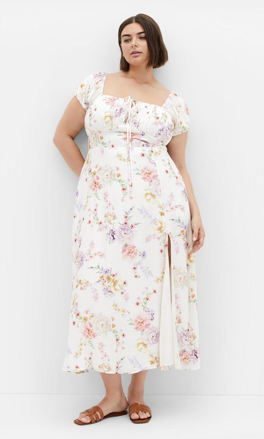 image:imageCity Chic Womens Plus Size Dress Abbigail PrintFlirty Floral