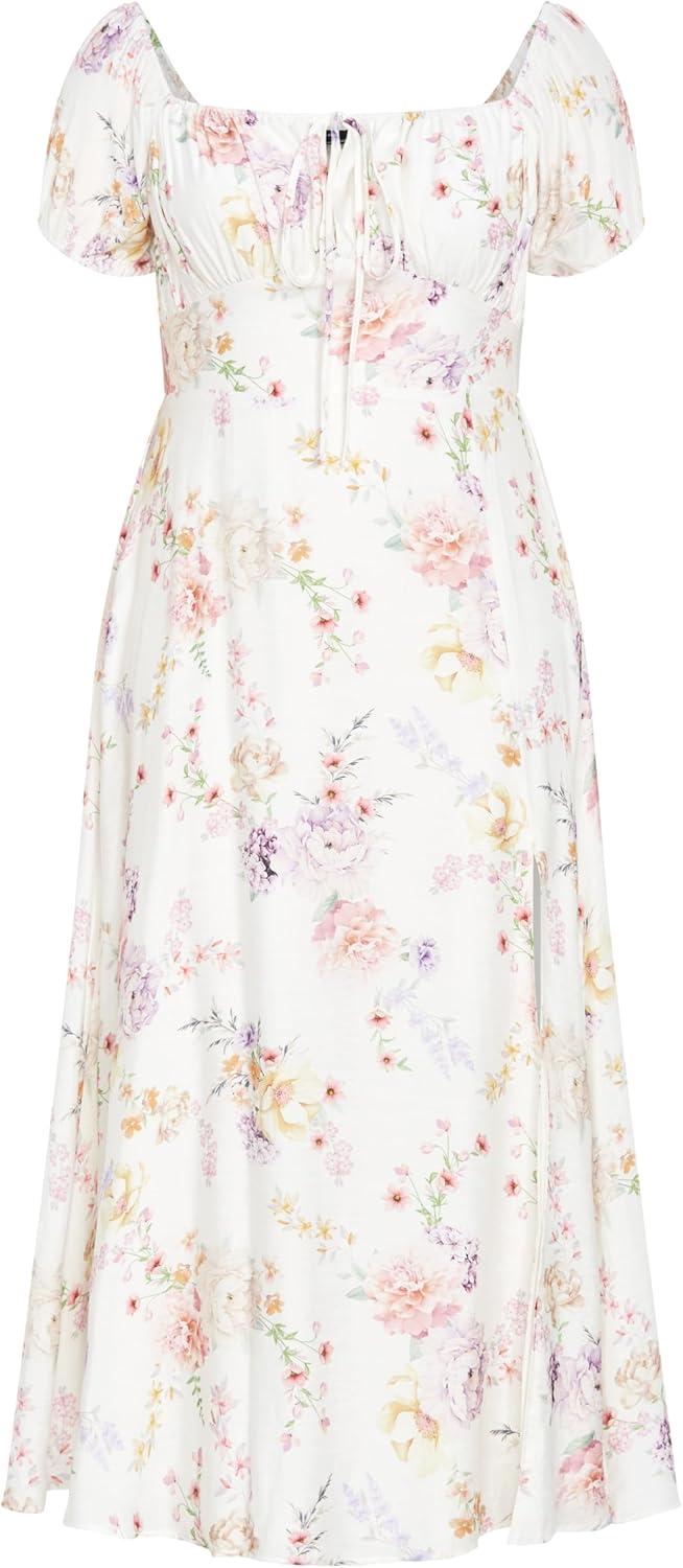 image:imageCity Chic Womens Plus Size Dress Abbigail PrintFlirty Floral
