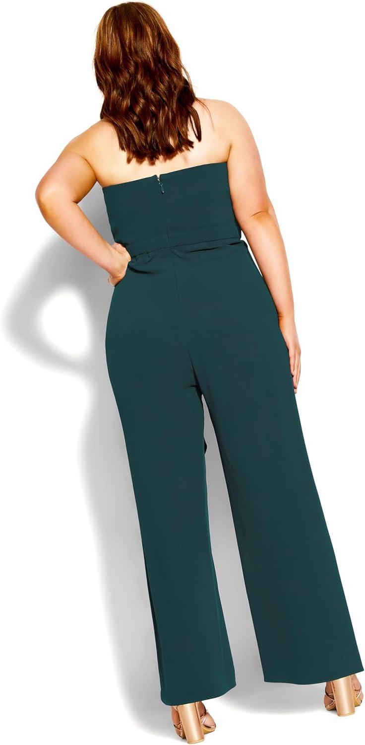 image:imageCity Chic Womens Plus Size Jumpsuit Attract FFEmerald