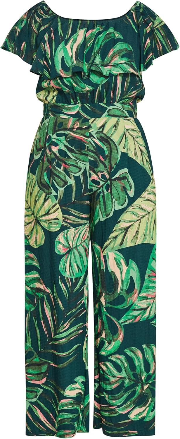 image:imageCity Chic Womens Plus Size Jumpsuit Peta PalmNight Palm