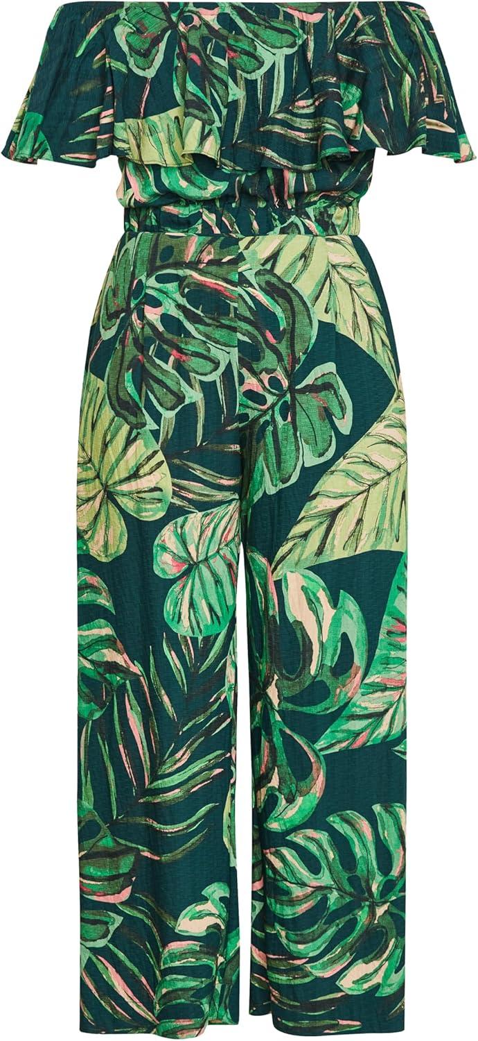 image:imageCity Chic Womens Plus Size Jumpsuit Peta PalmNight Palm