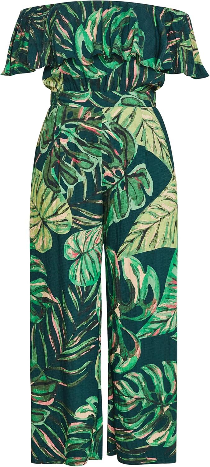 image:imageCity Chic Womens Plus Size Jumpsuit Peta PalmNight Palm