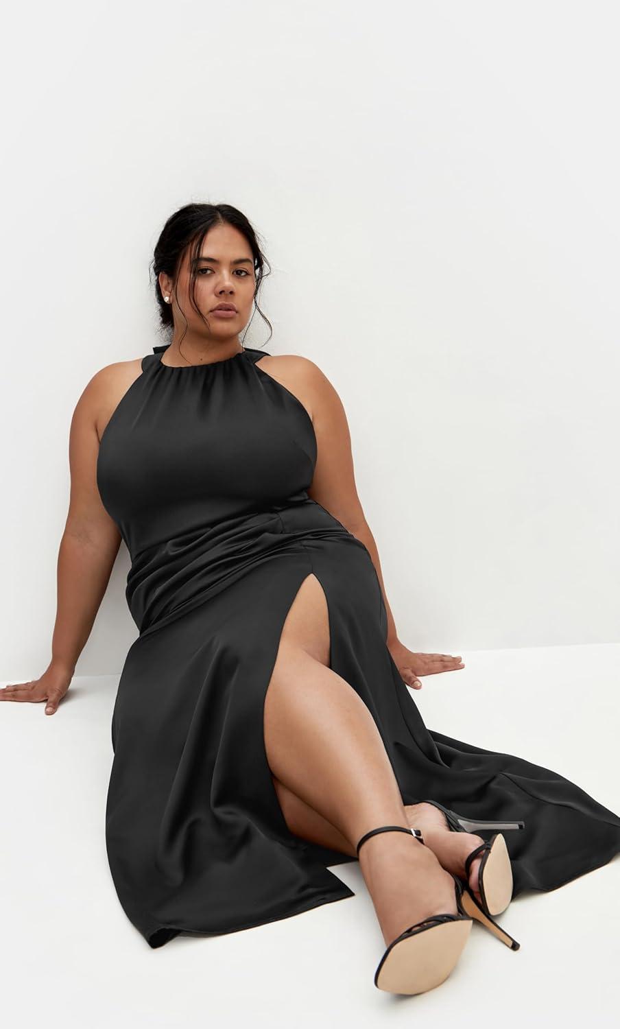 image:imageCity Chic Womens Plus Size Maxi Cocktail Dress CelinaBlack