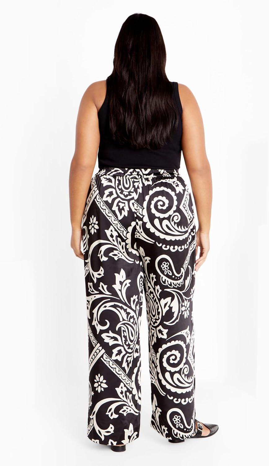 image:imageCity Chic Womens Plus Size PantSienna Print Paisley 18