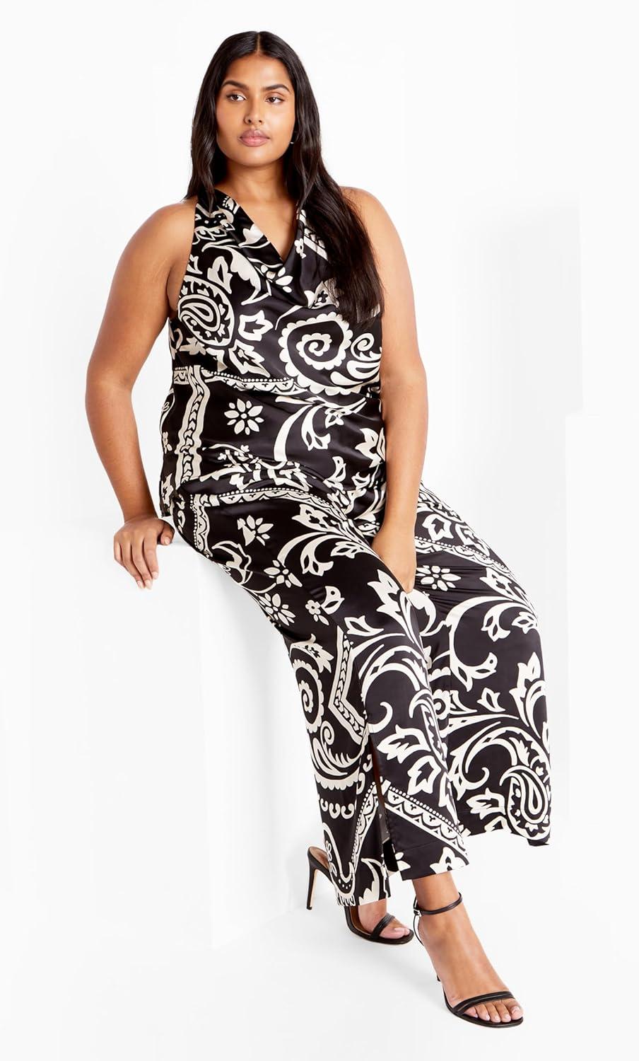 image:imageCity Chic Womens Plus Size PantSienna Print Paisley 18
