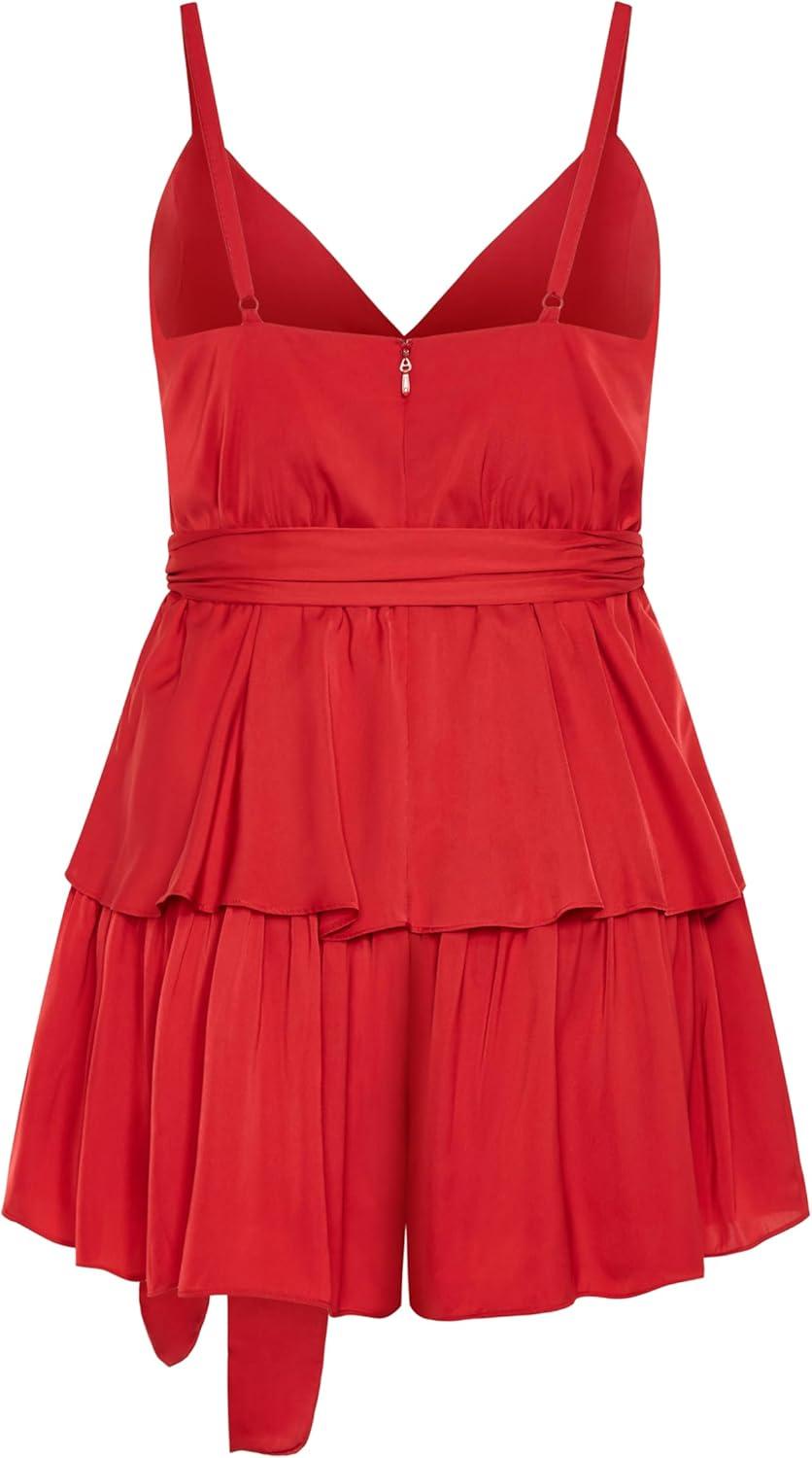 image:imageCity Chic Womens Plus Size Playsuit Fest WrapRed