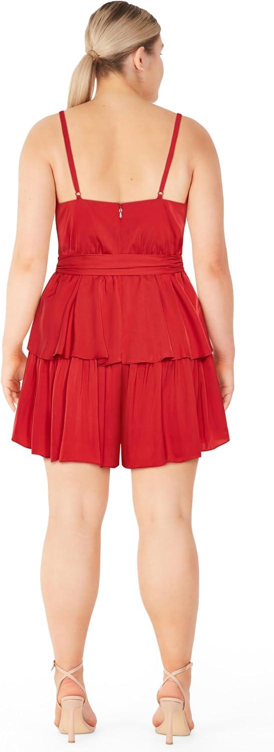 image:imageCity Chic Womens Plus Size Playsuit Fest WrapRed
