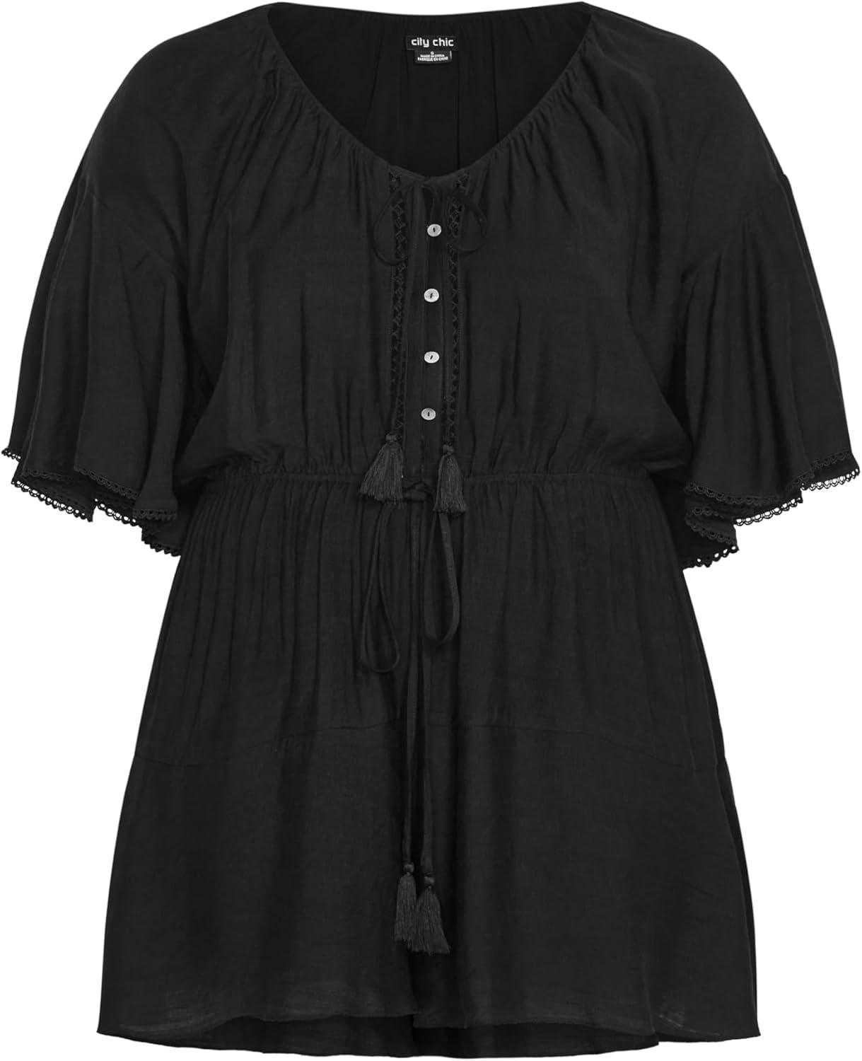 image:imageCity Chic Womens Plus Size Playsuit Harlow Lace EmbroideredBlack