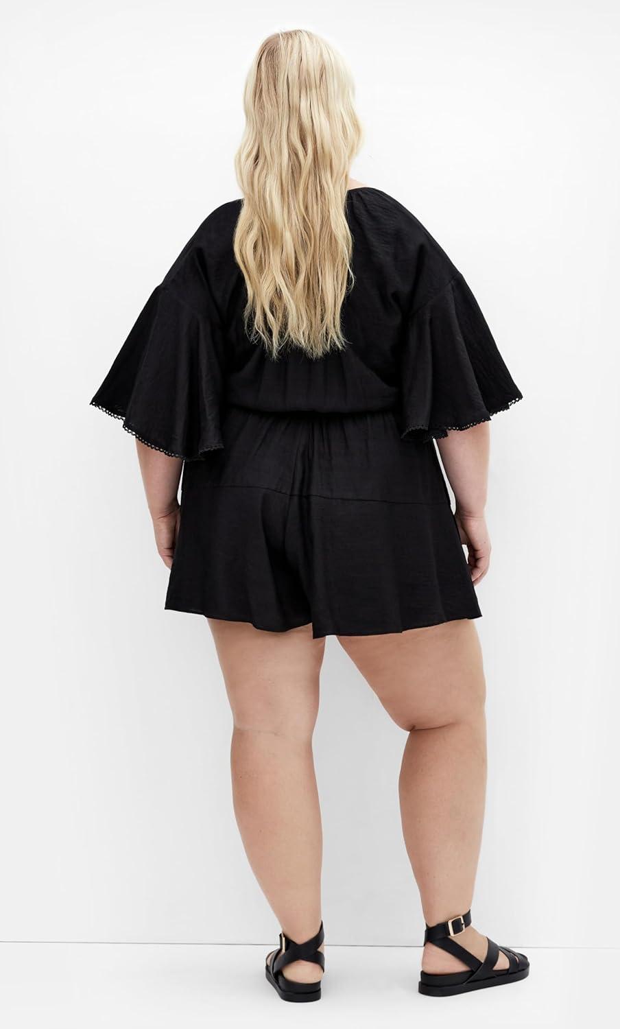 image:imageCity Chic Womens Plus Size Playsuit Harlow Lace EmbroideredBlack