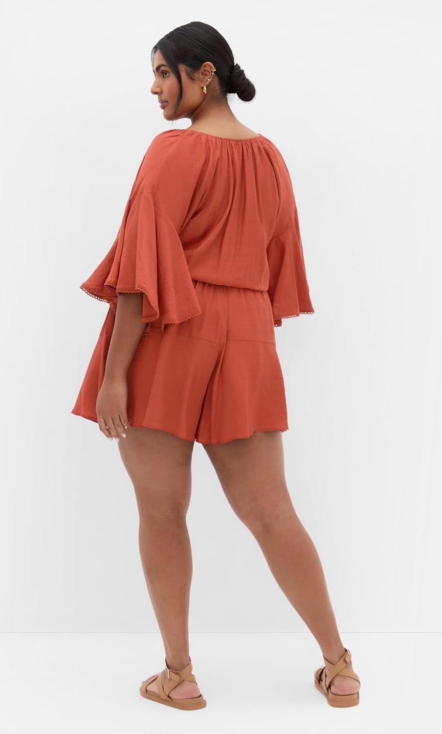image:imageCity Chic Womens Plus Size Playsuit Harlow Lace EmbroideredGinger