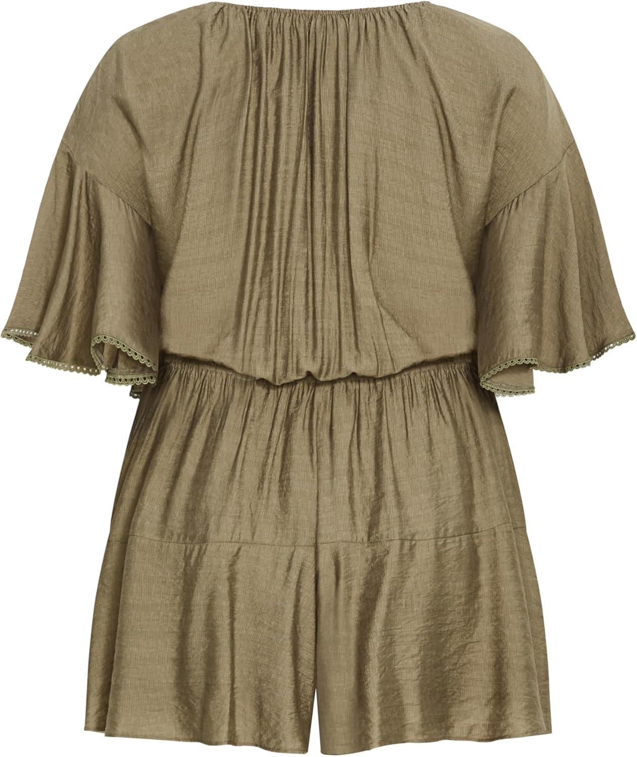image:imageCity Chic Womens Plus Size Playsuit Harlow Lace EmbroideredKhaki