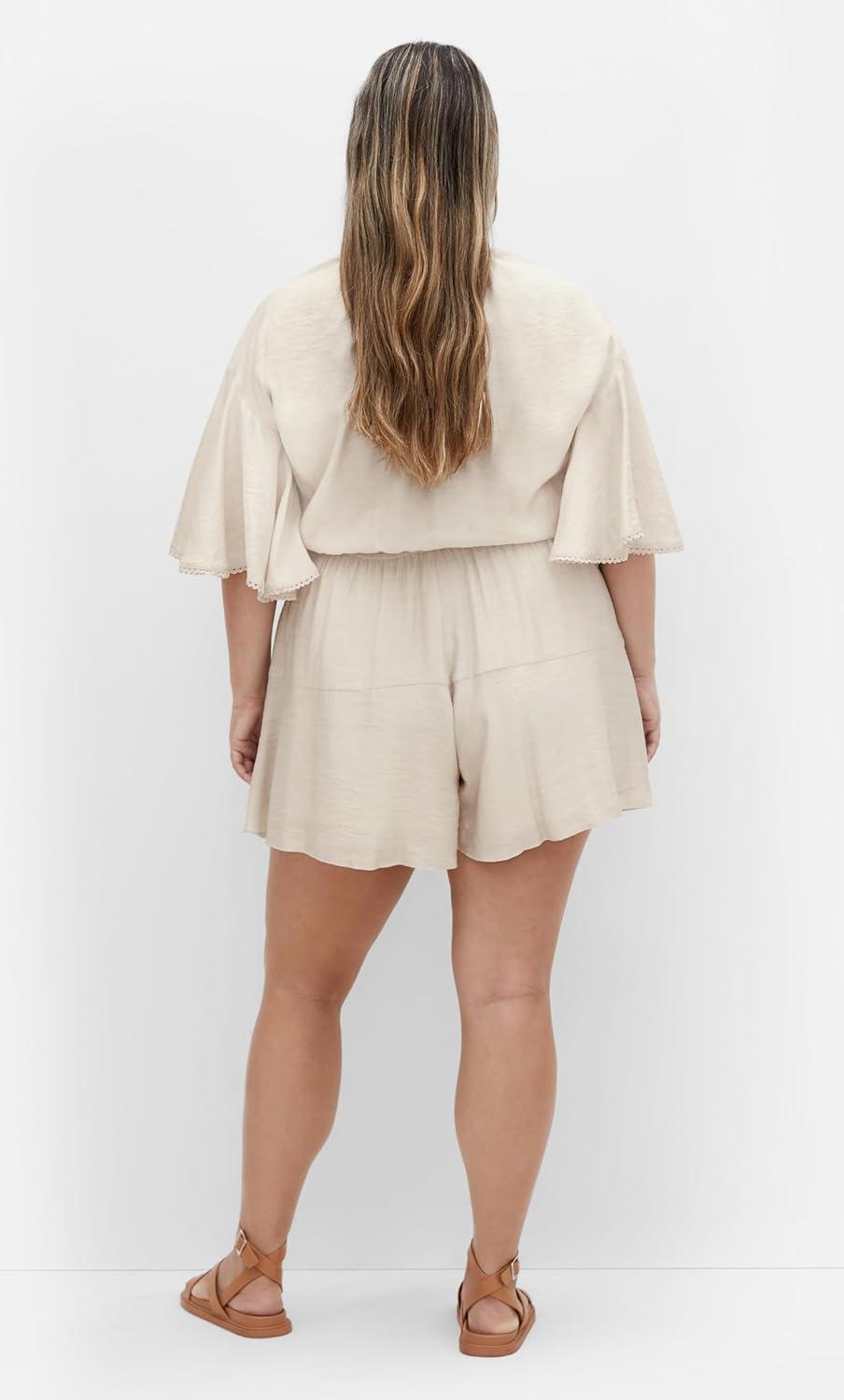 image:imageCity Chic Womens Plus Size Playsuit Harlow Lace EmbroideredOat