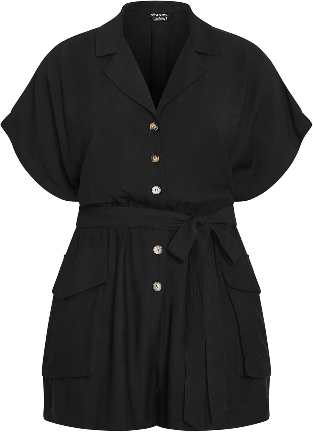 image:imageCity Chic Womens Plus Size Playsuit JadeBlack
