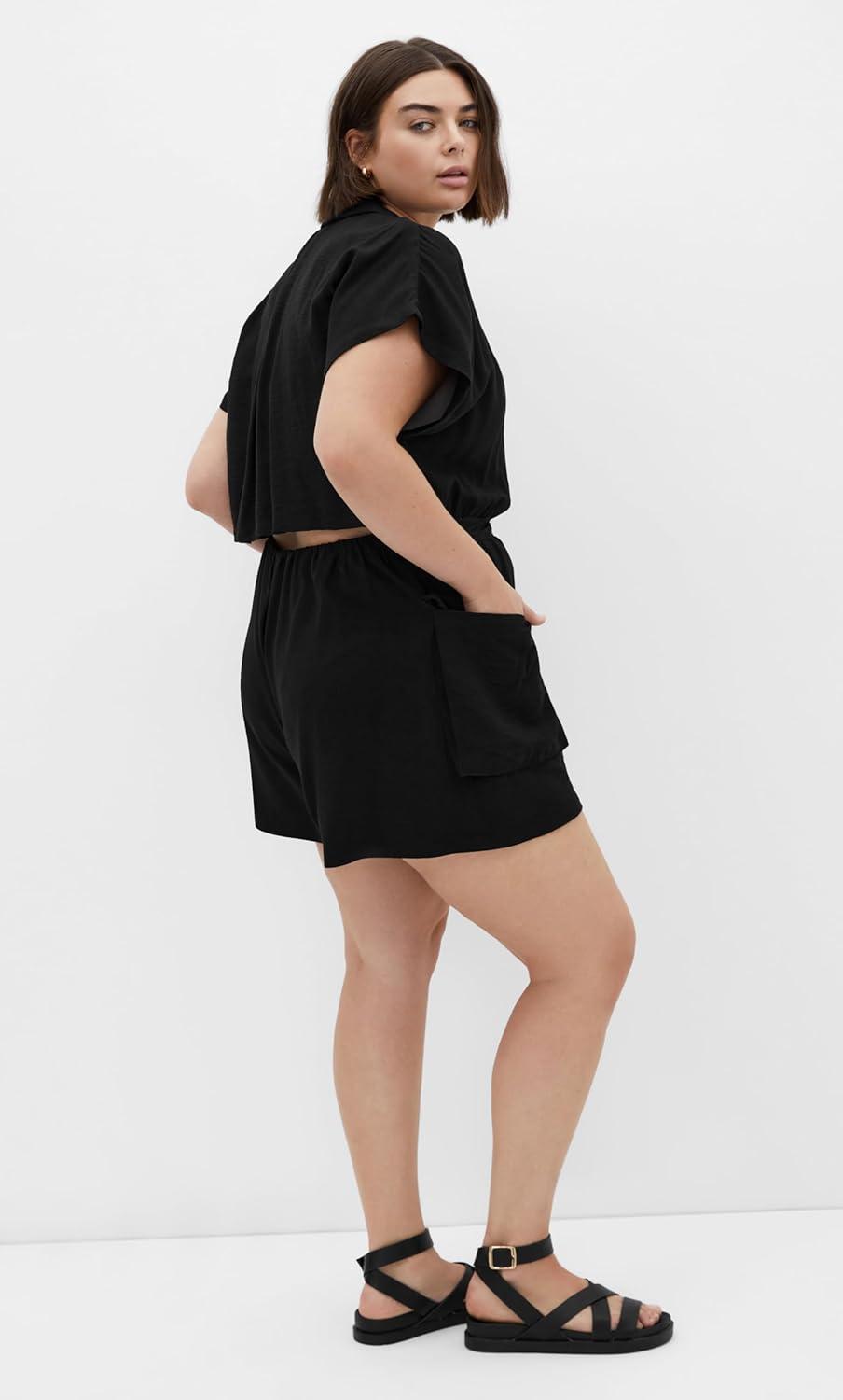 image:imageCity Chic Womens Plus Size Playsuit JadeBlack
