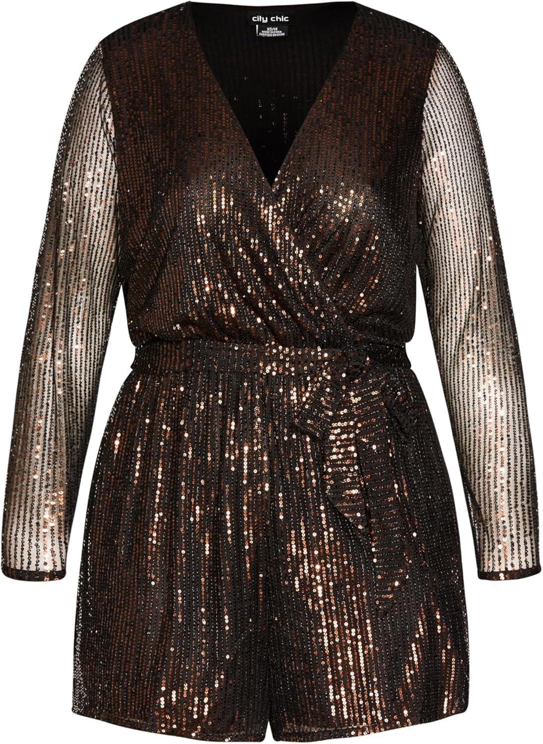 image:imageCity Chic Womens Plus Size Playsuit SparkleToffee