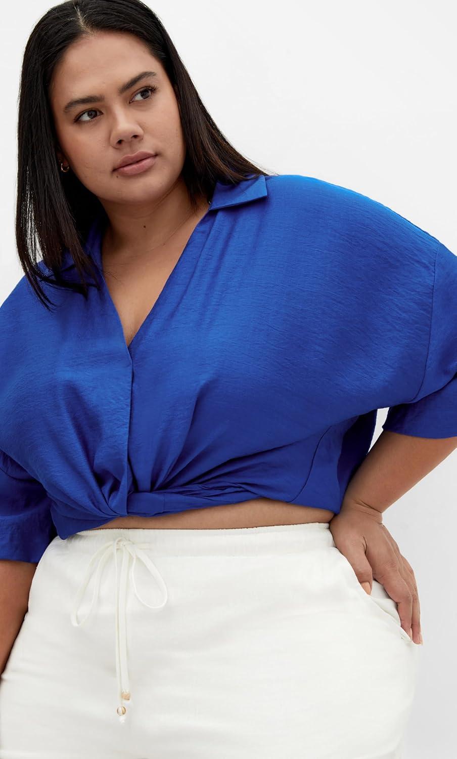 image:imageCity Chic Womens Plus Size Shirt RosieCerulean