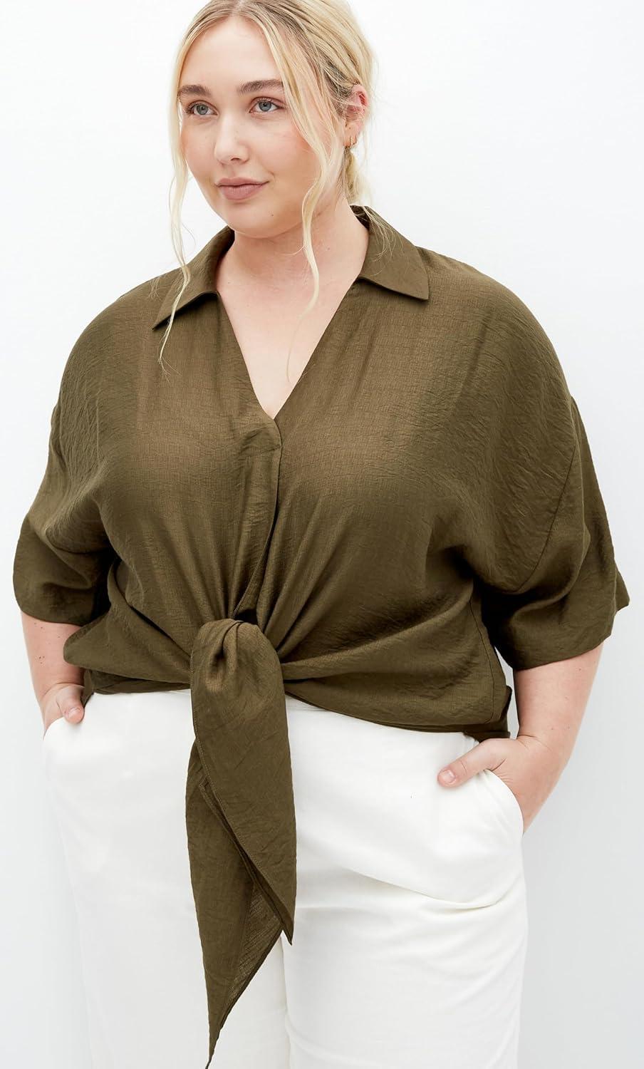 image:imageCity Chic Womens Plus Size Shirt RosieKhaki
