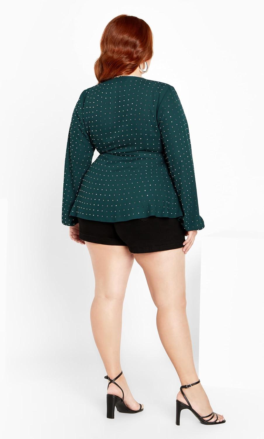 image:imageCity Chic Womens Plus Size Top Bling FlirtEmerald