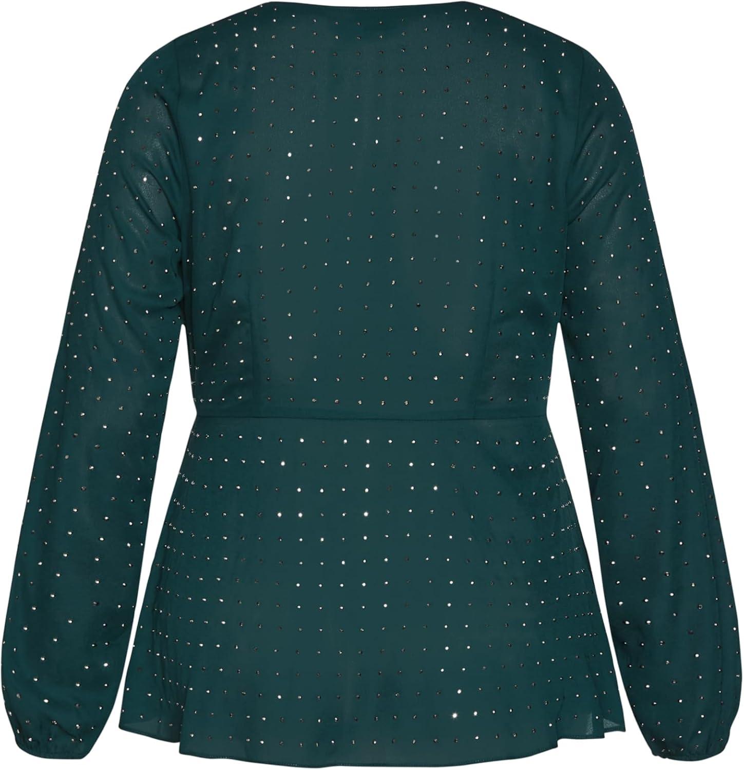 image:imageCity Chic Womens Plus Size Top Bling FlirtEmerald