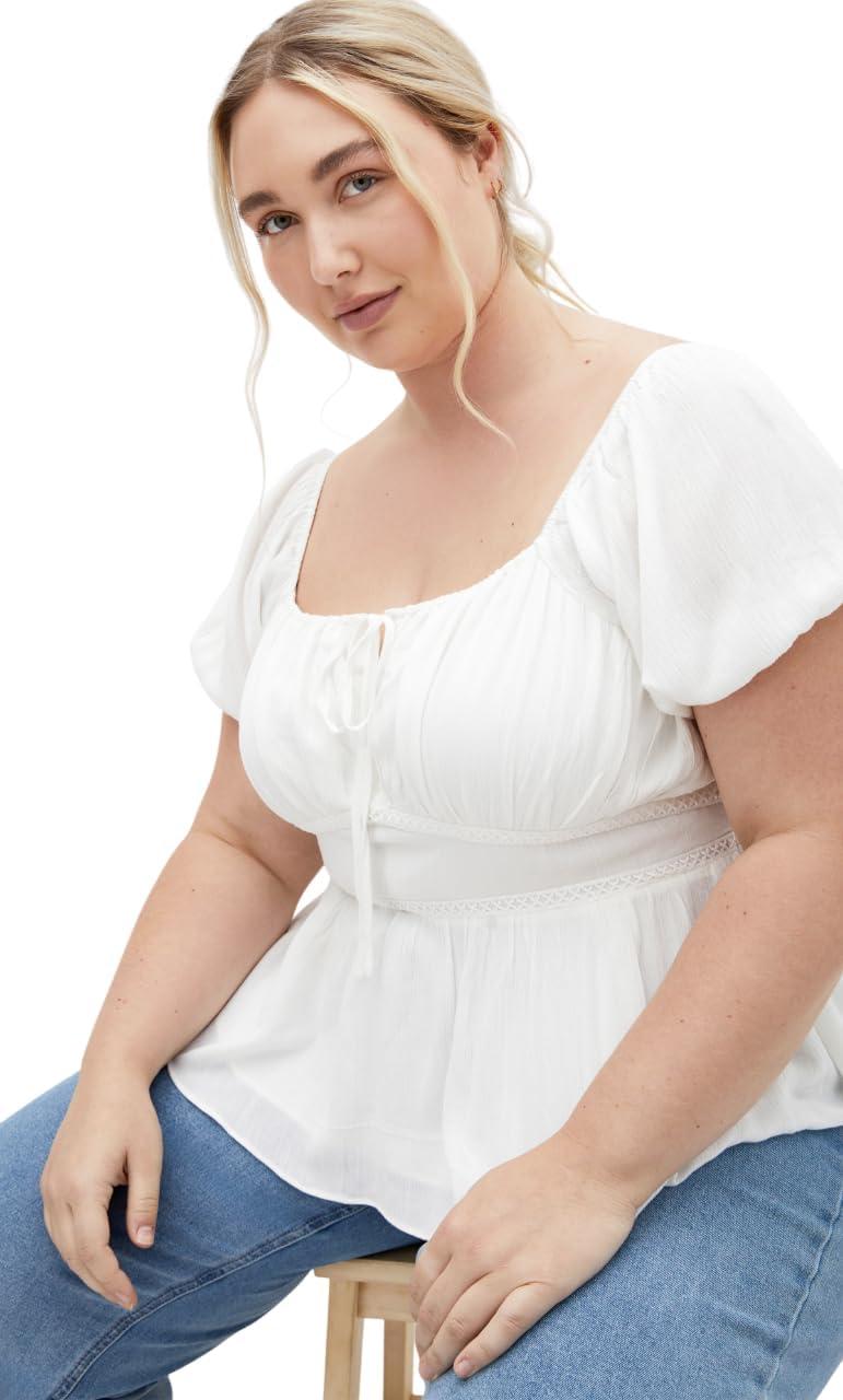 image:imageCity Chic Womens Plus Size Top EbonyIvory