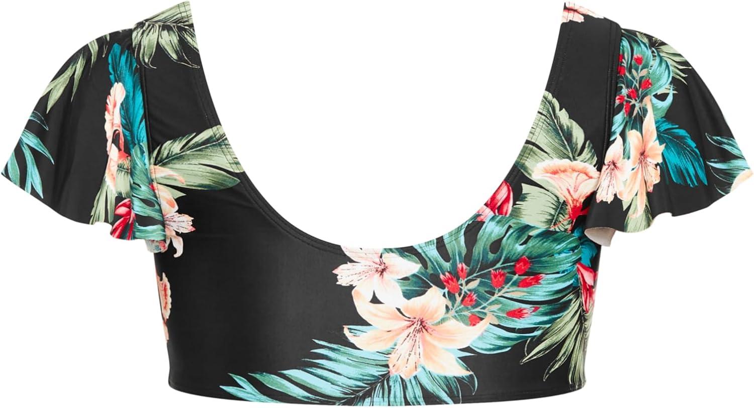image:imageCity Chic Womens Plus Size Top Ingrid Cap Sleeve PrintBlack Ingrid Print